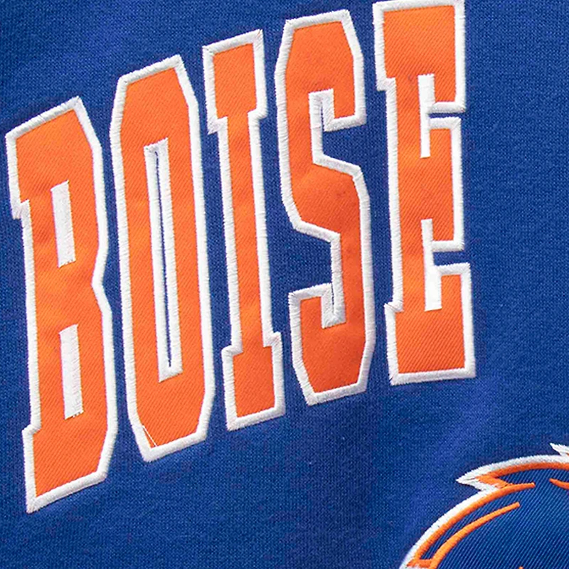 Men's Colosseum Royal Boise State Broncos Arch & Logo Crew Neck Sweatshirt