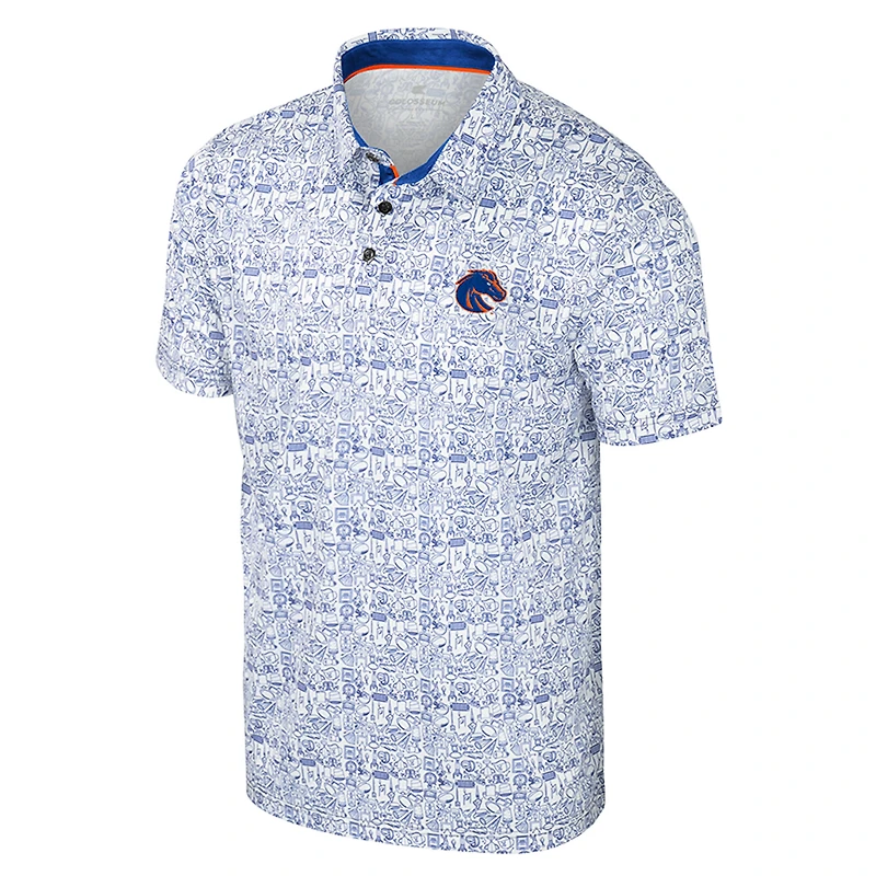 Polo homme Colosseum Royal Boise State Broncos « It's Time ! » à imprimé intégral