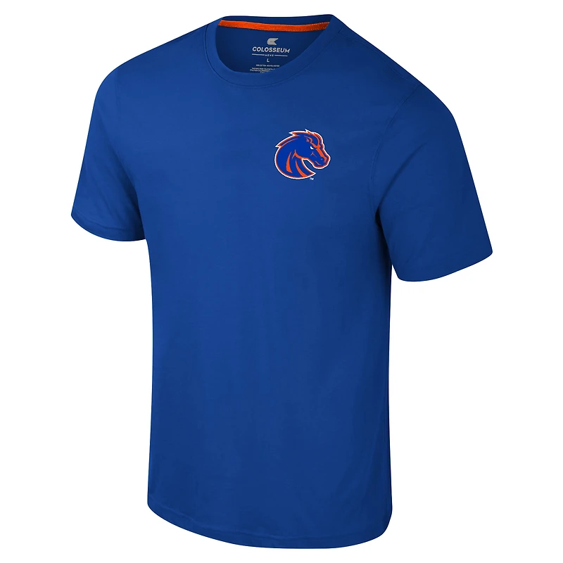 T-shirt Active Blend Colosseum Royal Boise State Broncos Logo Lockup 2-Hit pour hommes