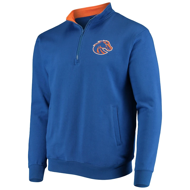 Men's Colosseum Royal Boise State Broncos Tortugas Logo Quarter-Zip Jacket
