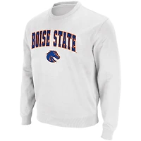 Colosseum pour homme Blanc Boise State Broncos Arch & Logo Tackle Twill Pullover