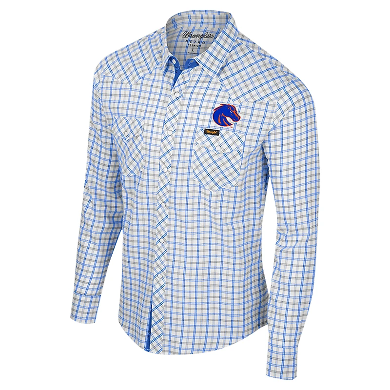 Chemise à manches longues et boutons-pression Colosseum x Wrangler White Boise State Broncos pour hommes