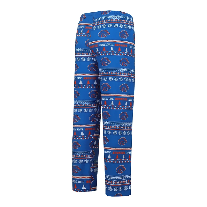 Men's Concepts Sport Royal Boise State Broncos Swivel Long Sleeve Top & Pants Sleep Set