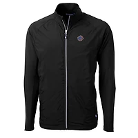 Men's Cutter & Buck Black Boise State Broncos Big Tall Adapt Eco Knit Hybrid Recycled Full-Zip Jacket