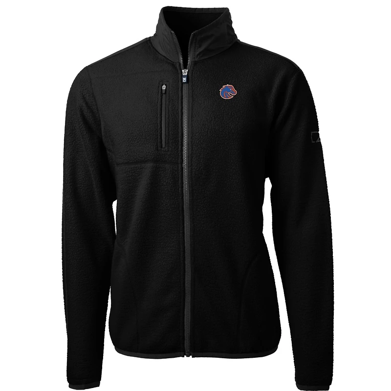 Men's Cutter & Buck Black Boise State Broncos Big Tall Cascade Eco Sherpa Fleece Full-Zip Jacket
