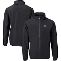 Men's Cutter & Buck  Black Boise State Broncos Big Tall Charter Eco Knit Recycled Full-Zip Jacket