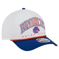 Men's New Era White/Royal Boise State Broncos Arch Two-Tone Rope 9FORTY A-Frame M-Crown Adjustable Hat