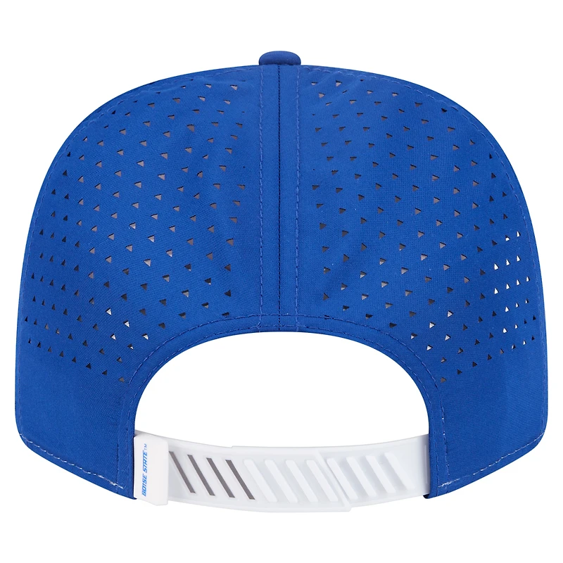 Men's New Era White/Royal Boise State Broncos Perforated Patched 9SEVENTY Adjustable Hat