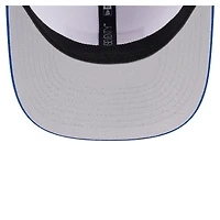 Casquette ajustable New Era 9SEVENTY pour homme, blanche/bleue, avec patchs perforés, des Boise State Broncos