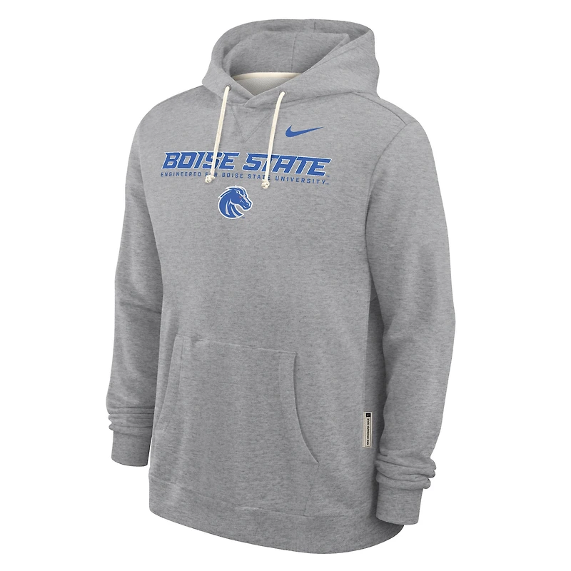 Men's Nike Heather Gray Boise State Broncos 2025 Sideline Standard Issue Dri-FIT Hoodie