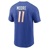 T-shirt Nike Kellen Moore Royal Boise State Broncos Ke11en pour homme, avec nom et numéro