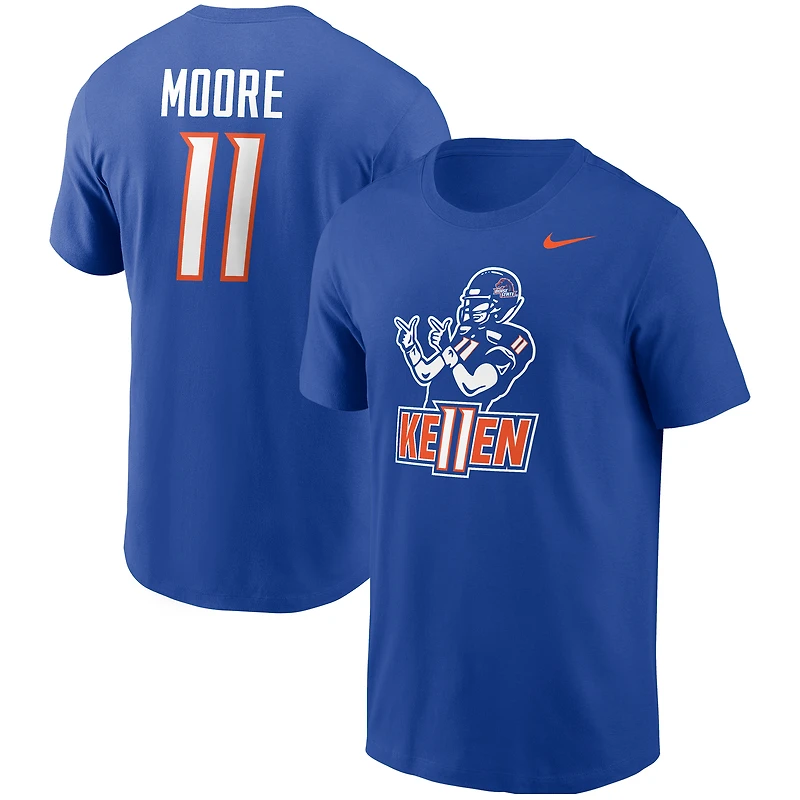 T-shirt Nike Kellen Moore Royal Boise State Broncos Ke11en pour homme, avec nom et numéro