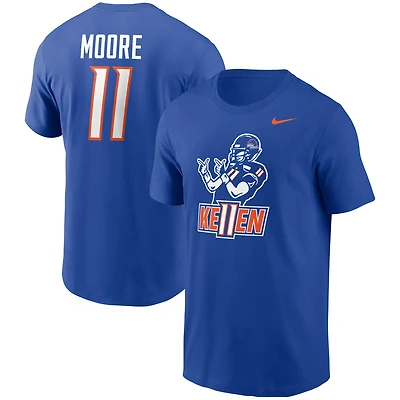 T-shirt Nike Kellen Moore Royal Boise State Broncos Ke11en pour homme, avec nom et numéro