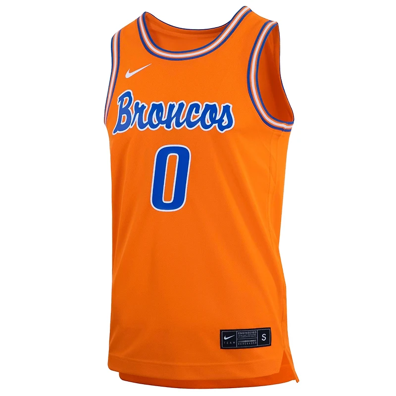Maillot de basket-ball rétro réplique Nike #0 Orange Boise State Broncos pour homme