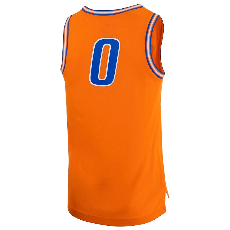 Men's Nike #0 Orange Boise State Broncos Retro Replica Basketball Jersey