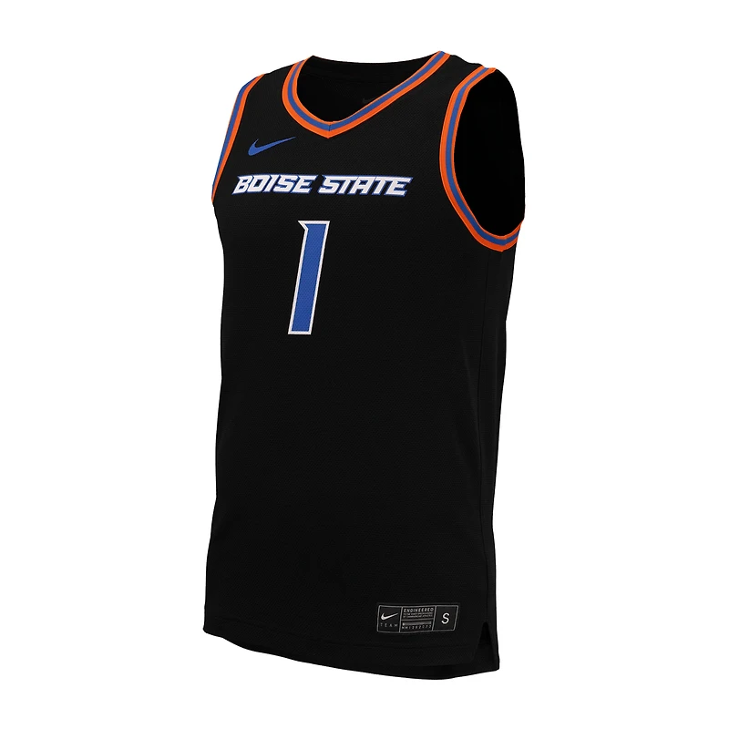 Men's Nike #1 Black Boise State Broncos Replica Basketball Jersey