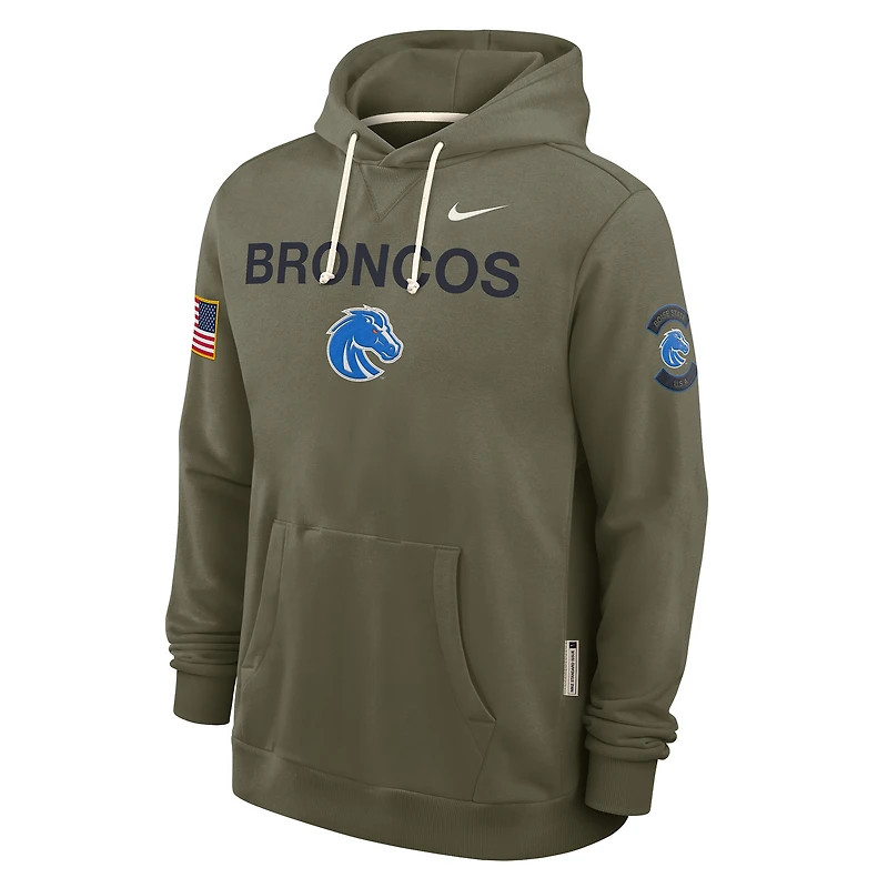 Men's Nike Olive Boise State Broncos 2025 Military Appreciation Dri-FIT Hoodie