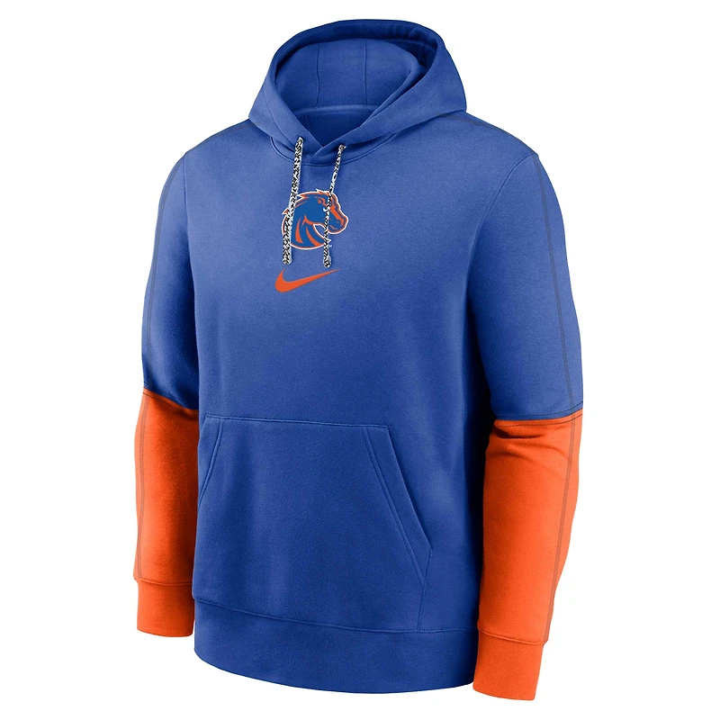 Sweat à capuche en polaire Nike Royal Boise State Broncos 2024 Sideline Club pour homme