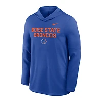 T-shirt à capuche Nike Royal Boise State Broncos 2025 Sideline Dri-FIT manches longues pour homme