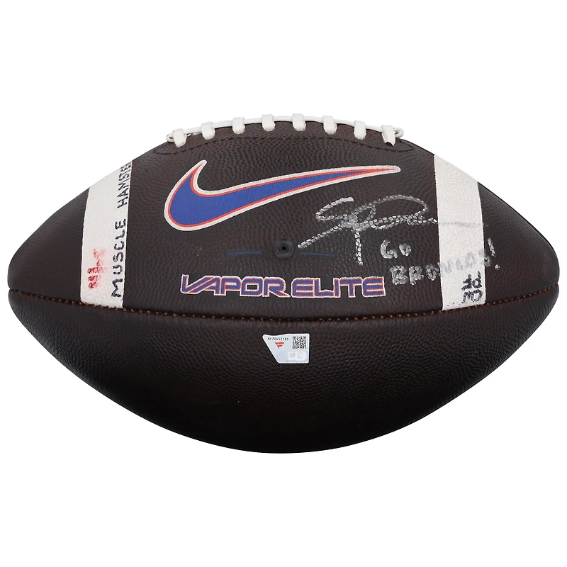 Spencer Danielson Boise State Broncos Autographed Game-Used Football vs. UNLV Rebels on December 5, 2025 with "Go Broncos!" Inscription