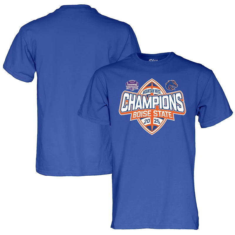 T-shirt unisexe bleu royal 84 Boise State Broncos, champions de football Mountain West 2025
