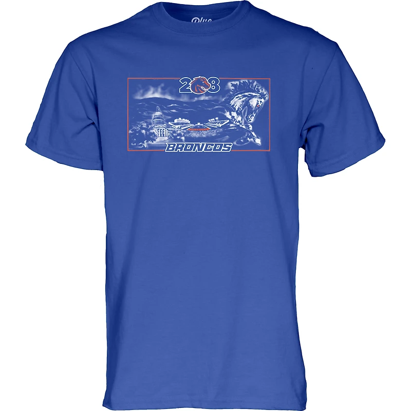 Unisex Blue 84 Royal Boise State Broncos Print T-Shirt