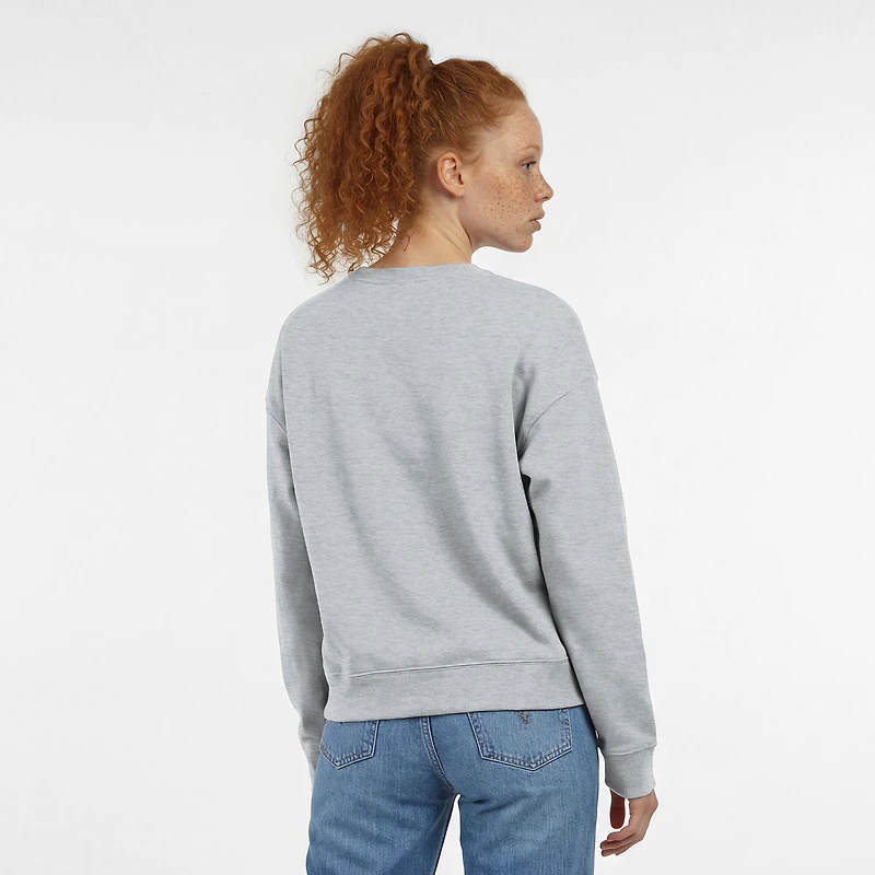Sweat-shirt à col rond Powerblend gris chiné pour femme, motif Boise State Broncos Academic Crest.