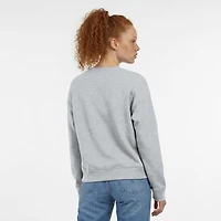 Sweat-shirt à col rond Powerblend gris chiné pour femme, motif Boise State Broncos Academic Crest.