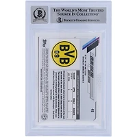Carte autographiée Topps Chrome UCL #49 BAS 2020-21 du Borussia Dortmund par Erling Haaland authentifiée