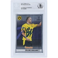 Carte authentifiée autographiée par Erling Haaland du Borussia Dortmund 2020-21 Topps Merlin Chrome Collection #65 BAS