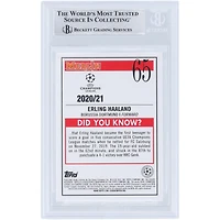 Carte authentifiée autographiée par Erling Haaland du Borussia Dortmund 2020-21 Topps Merlin Chrome Collection #65 BAS