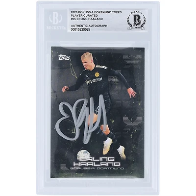 Carte authentifiée autographiée par Erling Haaland Borussia Dortmund Topps X BVB #25 BAS 2020