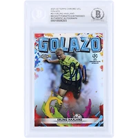 Erling Haaland Borussia Dortmund Autographed 2021-22 Topps Chrome UEFA Golazo #G-1 Beckett Fanatics Witnessed Authenticated Card