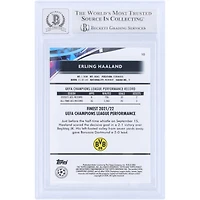 Erling Haaland Borussia Dortmund Autographed 2021-22 Topps Finest UEFA #10 Beckett Fanatics Witnessed Authenticated 9/10 Card