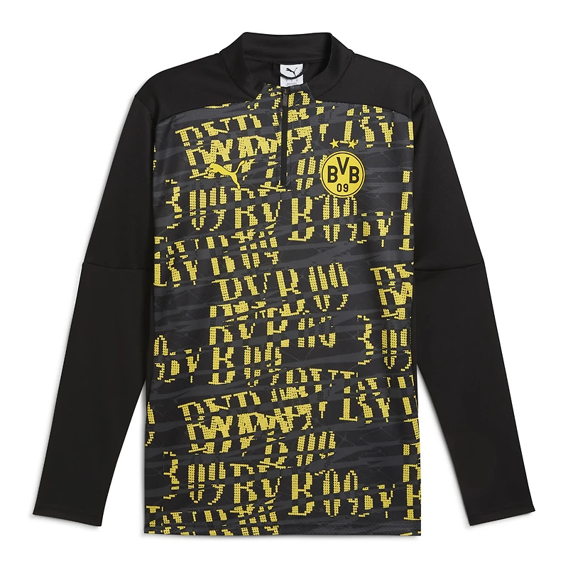 Men's Puma  Black Borussia Dortmund 2024/25 Pre-Match Quarter-Zip Top