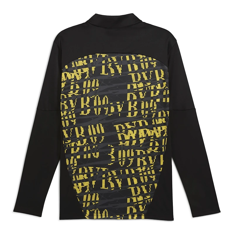 Haut d'avant-match Puma Black Borussia Dortmund 2024/25 pour homme avec fermeture éclair