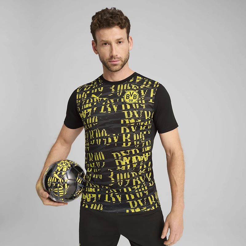 Maillot d'entraînement pré-match Puma Black Borussia Dortmund 2024/25 pour homme