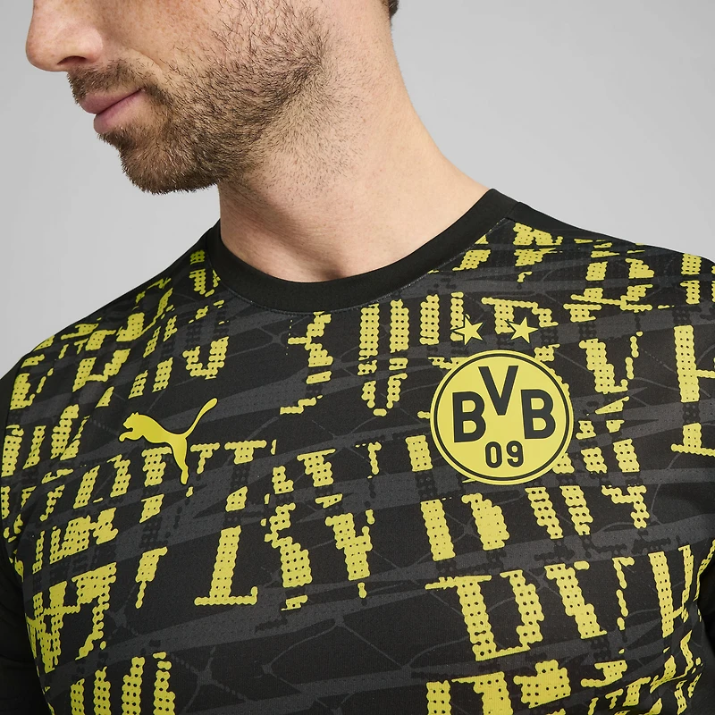 Maillot d'entraînement pré-match Puma Black Borussia Dortmund 2024/25 pour homme