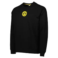 Men's Black Borussia Dortmund Simplicity Leisure Raglan Pullover Sweatshirt