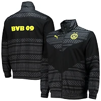 Veste d'avant-match entièrement zippée Borussia Dortmund 2022/23 Puma pour homme, noire