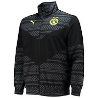 Veste d'avant-match entièrement zippée Borussia Dortmund 2022/23 Puma pour homme, noire