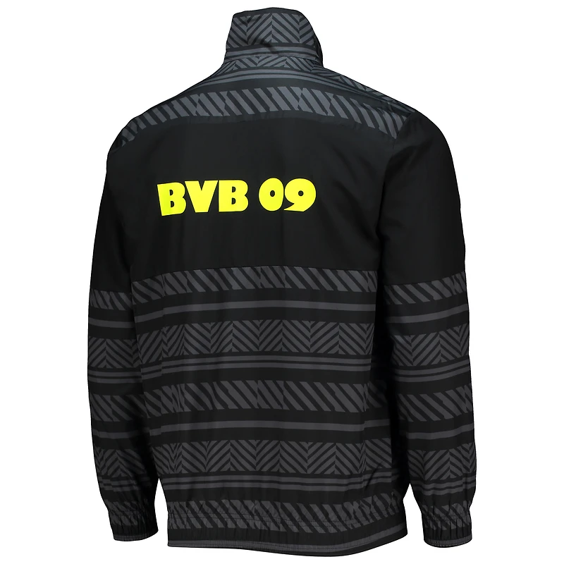 Veste d'avant-match entièrement zippée Borussia Dortmund 2022/23 Puma pour homme, noire