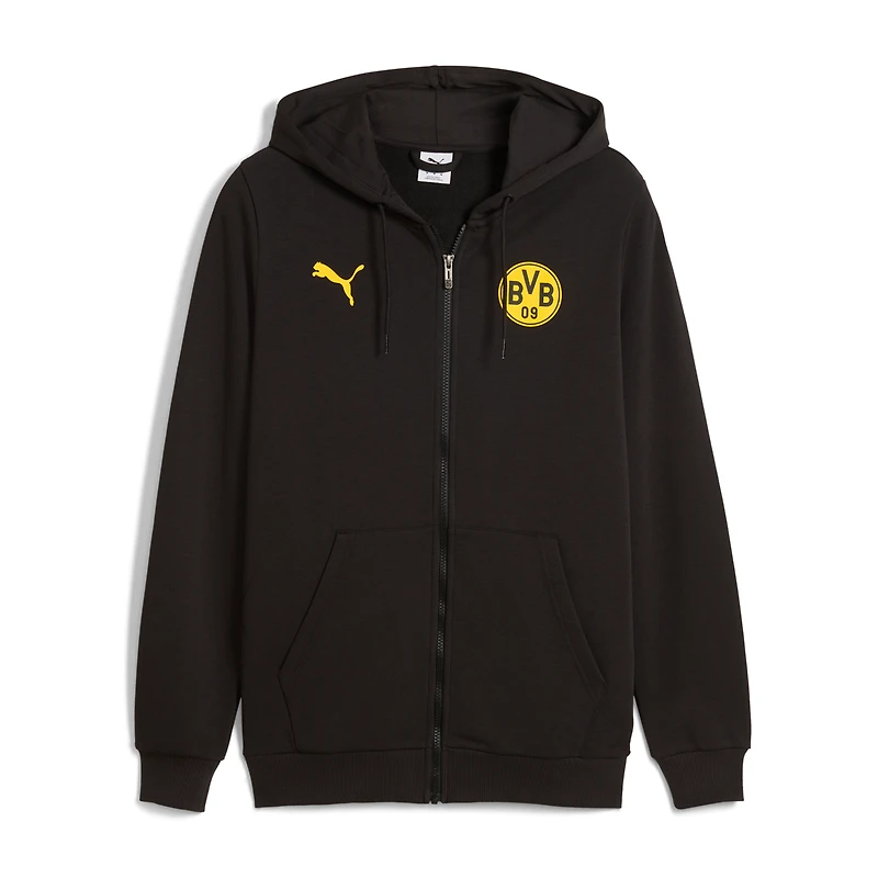 Sweat à capuche zippé Puma noir Borussia Dortmund ftblCulture pour homme