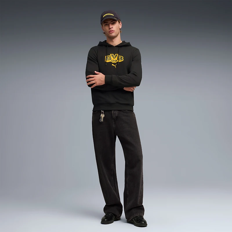 Sweat à capuche Puma noir Borussia Dortmund ftblCulture pour homme