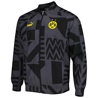 Veste d'entraînement entièrement zippée à raglan Borussia Dortmund Puma pour homme, noir