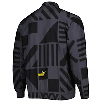 Veste d'entraînement entièrement zippée à raglan Borussia Dortmund Puma pour homme, noir