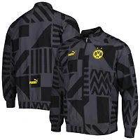 Veste d'entraînement entièrement zippée à raglan Borussia Dortmund Puma pour homme, noir