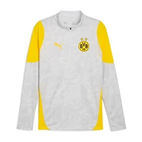 Haut d'avant-match dryCell à quart de zip pour homme Puma gris Borussia Dortmund 2025/26
