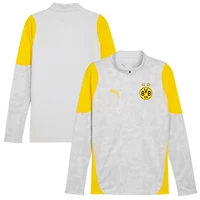 Haut d'avant-match dryCell à quart de zip pour homme Puma gris Borussia Dortmund 2025/26