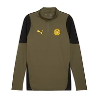 Men's Puma Green Borussia Dortmund 2025/26 Pre-Match dryCell Quarter-Zip Top